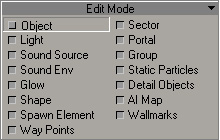 Editing mode - object